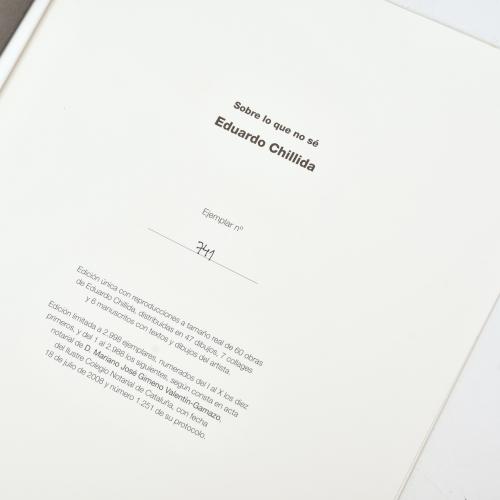 EDUARDO CHILLIDA (1924-2002) 'Sobre lo que no sé'.