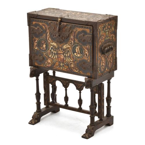 ESCUELA ESPAÑOLA, PPS. SIGLO XX. Bargueño en miniatura.