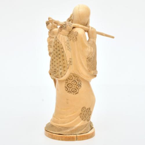 ESCUELA JAPONESA. PERÍODO MEIJI, SIGLO XIX. Hotei con niño.