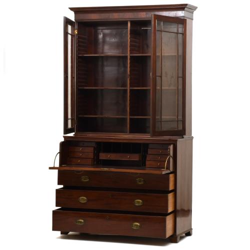 Desk - bookcase, Victorian style, 20th century.