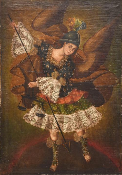 ESCUELA VIRREINAL, SIGLO XIX. "San Miguel Arcangel".