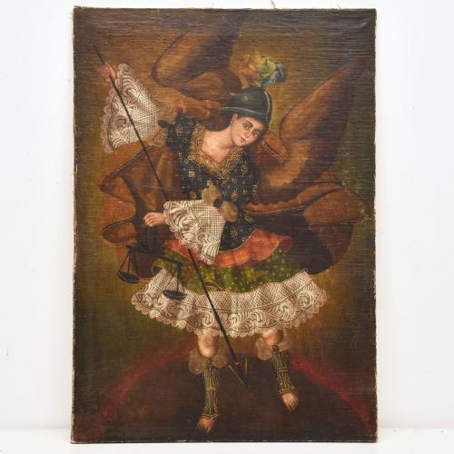 ESCUELA VIRREINAL, SIGLO XIX. "San Miguel Arcangel".