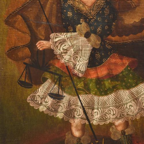 ESCUELA VIRREINAL, SIGLO XIX. "San Miguel Arcangel".