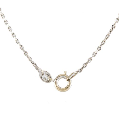 Necklace with a solitaire diamond pendant.