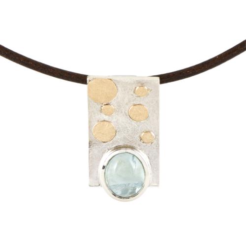 Silver and aquamarine pendant.