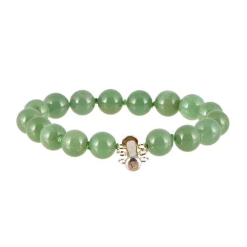 Pareja de pulseras con cuentas de jadeita.