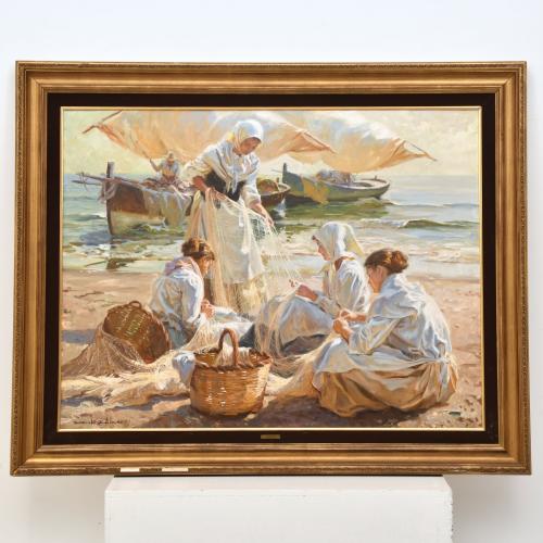 JUAN GONZALEZ ALACREU (1937).  "Arreglando redes".