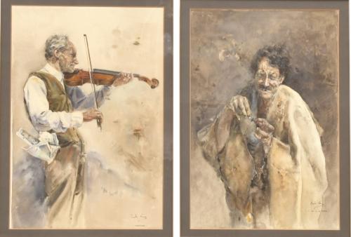 VICENTE ALONSO PALACIOS (1955).  "Violinista" y "El loco de la mosca".