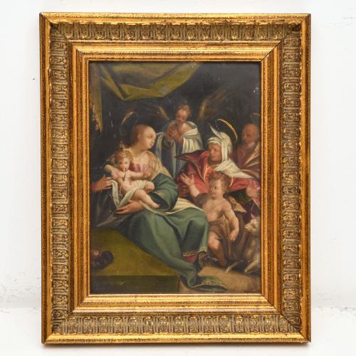 ESCUELA HOLANDESA, SIGLO XVII. "Sagrada Familia con san Jua