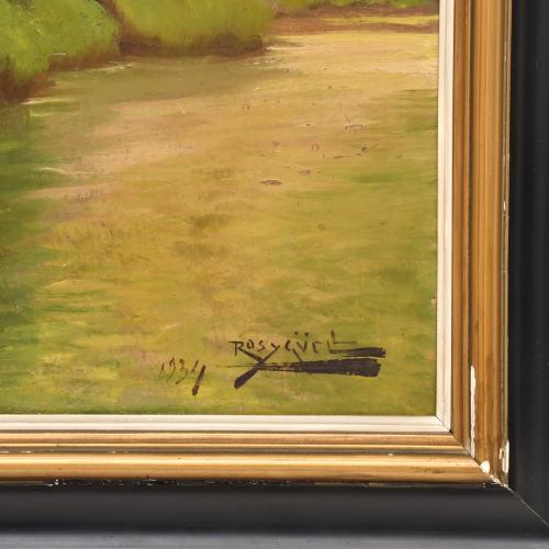 ANTONI ROS I GUELL (1873-1954) Pareja de paisajes "Breda, e