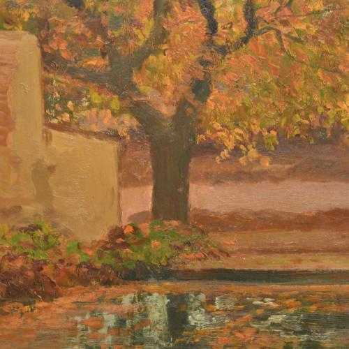 ANTONI ROS I GUELL (1873-1954) Pareja de paisajes "Breda, e