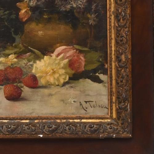 AURELI TOLOSA I ALSINA (1861-1938) "Bodegón con fresas".