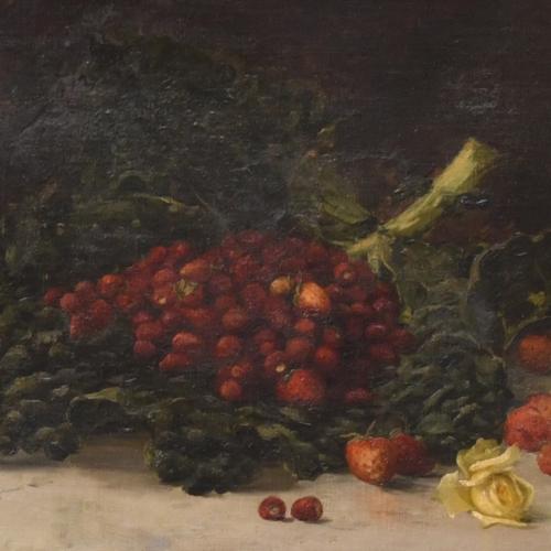 AURELI TOLOSA I ALSINA (1861-1938) "Bodegón con fresas".