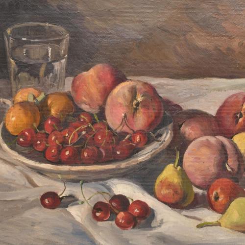 ALBERT RÀFOLS CULLARÉS (1892-1986).  "Bodegón de melocotone