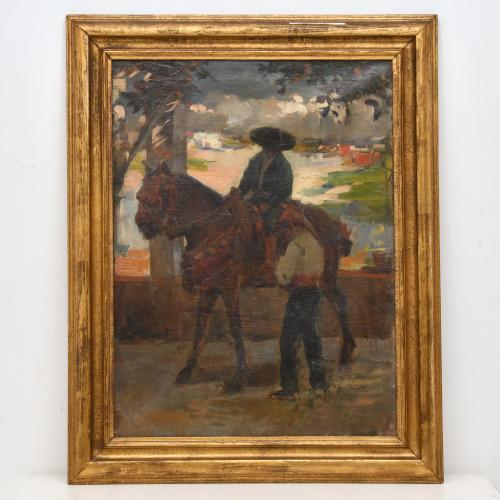 20TH CENTURY VALENCIAN SCHOOL. ‘Character on horseback’.