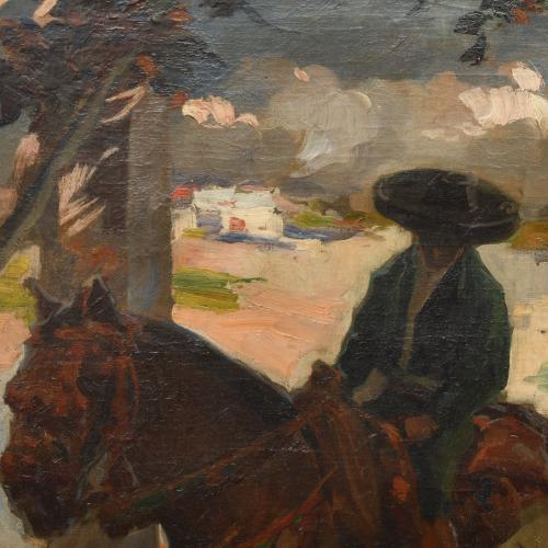 20TH CENTURY VALENCIAN SCHOOL. ‘Character on horseback’.