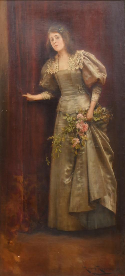 ROMÁN RIBERA CIRERA (1848-1935). "Retrato de su hija". 