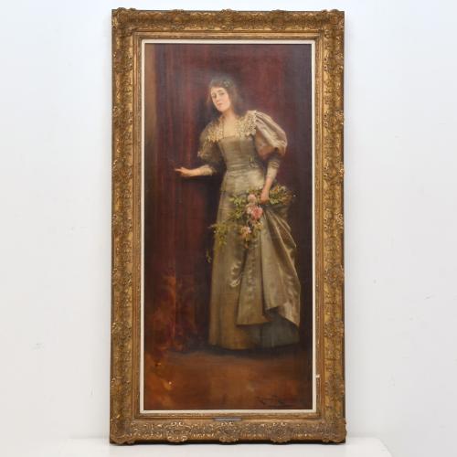 ROMÁN RIBERA CIRERA (1848-1935). "Retrato de su hija". 