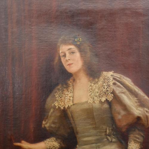 ROMÁN RIBERA CIRERA (1848-1935). "Retrato de su hija". 