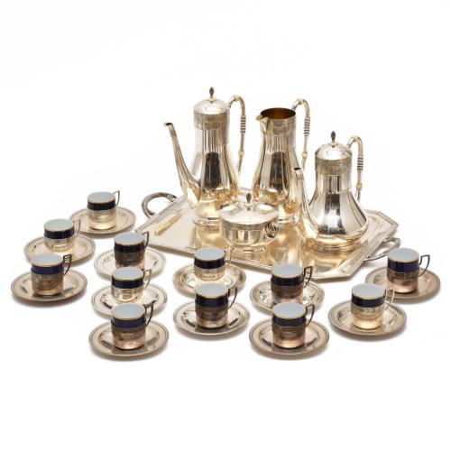MASRIERA I CARRERAS. Coffee and tea set, Noucentista style, mid 20th century.