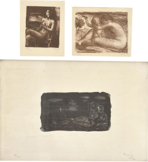 PERE PRUNA OCERANS (1904-1977). Conjunto de tres litografías.