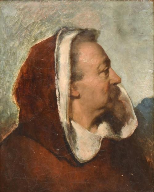 MARIANO FORTUNY I MARSAL (1838-1874) Y TALLER "Encapuchado florentino". circa 1863-1864, Roma.