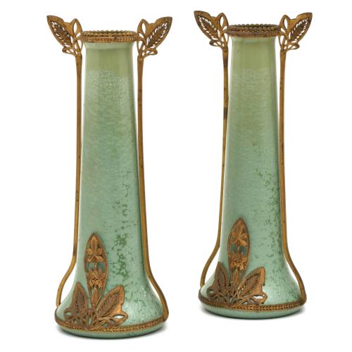 EARLY 20TH CENTURY FRENCH SCHOOL Pair of Art Nouveau vases.