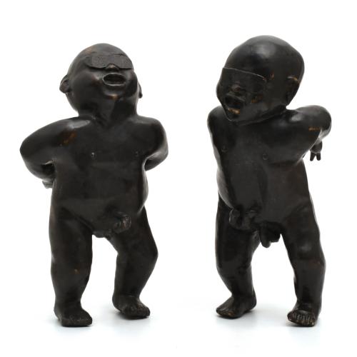 LUIS VIDAL (1970), pair of figures from the series ‘Lindos’, 1996–1999.