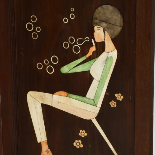 ESCUELA FRANCESA, SIGLO XX. Biombo francés, circa 1970.