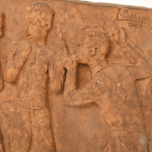 J. CARDELLÀ 1949, relieves. Alegoria al deporte.