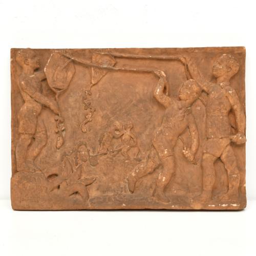 J. CARDELLÀ 1949, relieves. Alegoria al deporte.