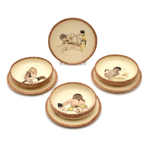 Lote de 4 platos planos y 3 platos hondos.