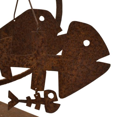 Italian mobile figure of a cat and fish.