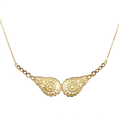 Collar con colgante en forma de pendientes unidos. Con diam