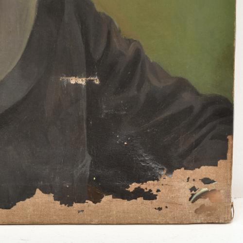 ESCUELA ESPAÑOLA, PPS. SIGLO XX. Pareja de retratos de matr