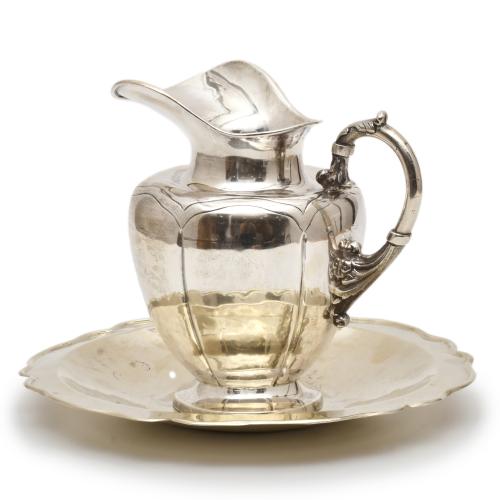 ESCUELA MEJICANA, SIGLO XX. Jarrón con plato.