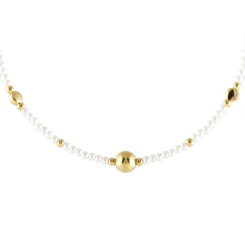 Gargantilla de un hilo con símil de perla.