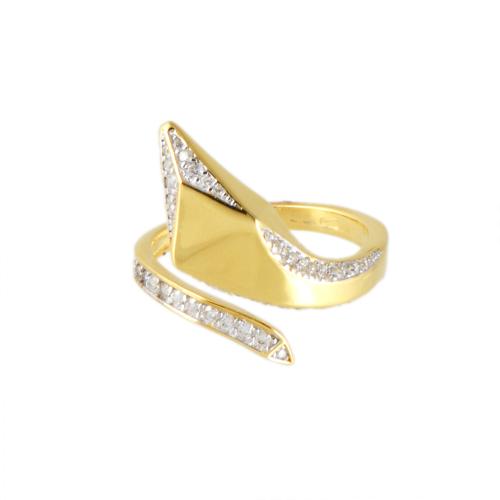 Necklace with pendant and snake-shaped ring with zircons.