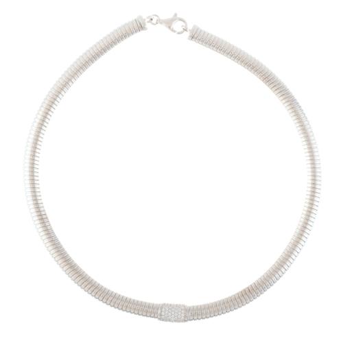 Gargantilla tubogas con circonitas.