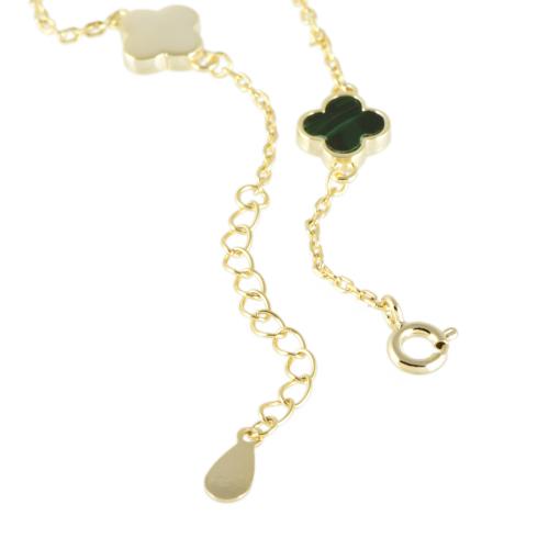 Conjunto de pendientes y pulsera de en forma de trébol, con