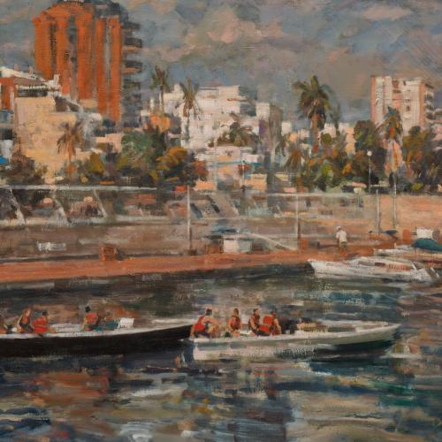 JUAN COLLADO (20TH CENTURY).  "Rowing".