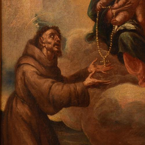 ESCUELA ESPAÑOLA, SIGLO XVII-XVIII. "La aparición de la Vir