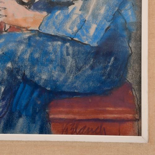 XAVIER BLANCH PLA (1918-1999).  "Girls sitting".