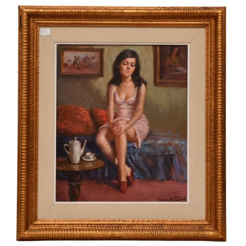 JUAN VALERA MONTORO (1923-?).  "Retrato femenino", 1968.