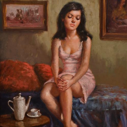 JUAN VALERA MONTORO (1923-?).  "Retrato femenino", 1968.