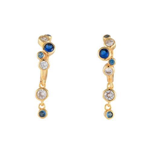 Hoop earrings with coloured zircons.