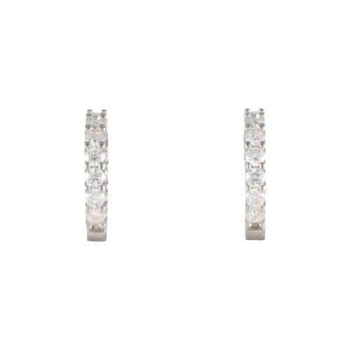 Hoop earrings with moissanites.
