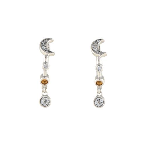 Moon-shaped earrings.