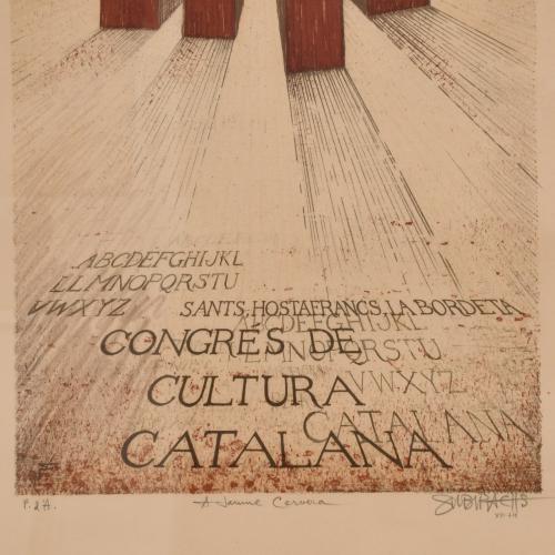 JOSEP MARIA SUBIRACHS (1927-2014). Poster of Congrés de Cul