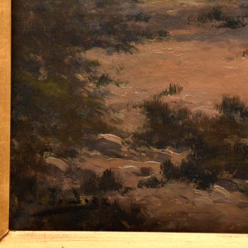 19TH-20TH CENTURIES SPANISH SCHOOL. "Sunset landscape".